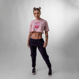 Cropped Oversized Conforto Beast Mode Beauty SB Skull Rosa