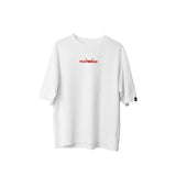 Camiseta T-Shirt Oversized Conforto Beast Mode Collab Popó Rise And Fight Branca