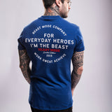 Camiseta T-shirt Conforto Beast Mode Vintage Azul