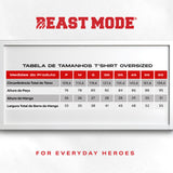 Camiseta T-Shirt Oversized Conforto Beast Mode Hard Train Preto