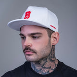 Boné Snapback Aba Reta Beast Mode Gringo Branco